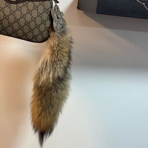 Real fox tail Fur Keychain Accessory